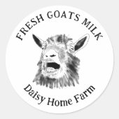 ヤギおもしろいヤ ラウンドシール (正面)