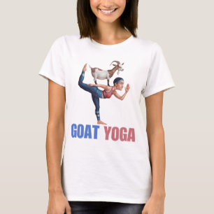 ヤギおもしろいヨガバックポーズ、ヨガヤギ愛好家 Tシャツ