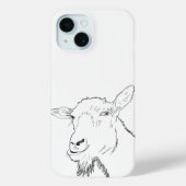 ヤギおもしろいラインスタイリッシュスケッチ動物アートデザイン Case-Mate iPhoneケース (裏面)