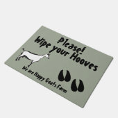 ヤギおもしろいーがホーフを拭き取るオベルハスリヤギ ドアマット (アングル)