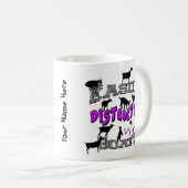 ヤギおもしろいート |ヤギの紫に簡単に気を取られる コーヒーマグカップ (正面右)