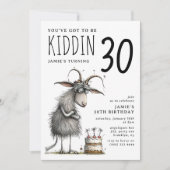 ヤギおもしろい大人お洒落誕生日 招待状 (正面)