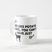 ヤギおもしろい引用文：ヤギはポテトチップスのようなものだ コーヒーマグカップ (正面左)