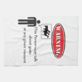 ヤギおもしろい警告の キッチンタオル (横)