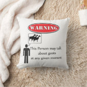 ヤギおもしろい警告の クッション (ブランケット)