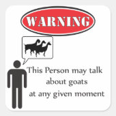 ヤギおもしろい警告の スクエアシール (正面)