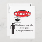 ヤギおもしろい警告の ポストカード (正面/裏面)