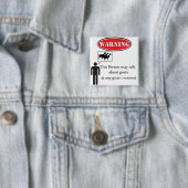 ヤギおもしろい警告の 缶バッジ (インサイチュ)