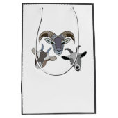 ヤギおもしろい飼 ミディアムペーパーバッグ (正面)