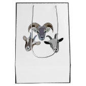 ヤギおもしろい飼 ミディアムペーパーバッグ (裏面)