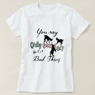 ヤギおもしろい ヤギ熱狂するレディ南西カラー Tシャツ