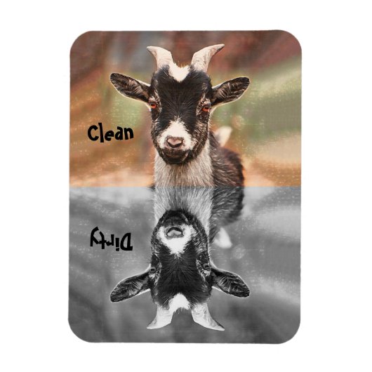 ヤギかわいいおもしろいクリーン汚れ食洗機 マグネット (縦)