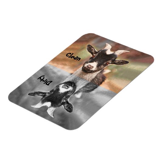 ヤギかわいいおもしろいクリーン汚れ食洗機 マグネット (左側)