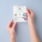 ヤギかわいいカラフル動物10誕生日予算 チラシ (手)