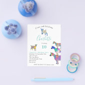 ヤギかわいいカラフル動物10誕生日予算 チラシ (シングル)