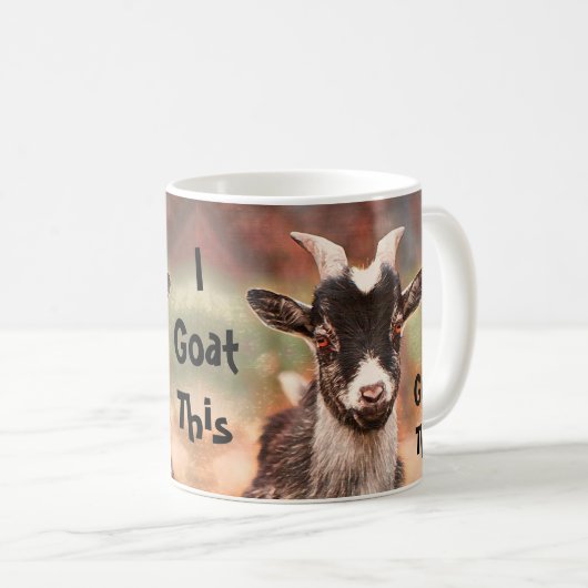 ヤギかわいおもしろいい私は山羊に コーヒーマグカップ (正面右)