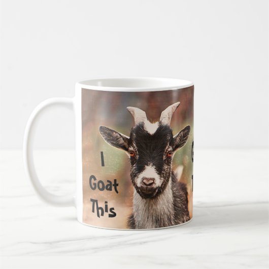 ヤギかわいおもしろいい私は山羊に コーヒーマグカップ (左)