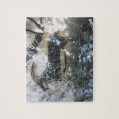 ヤギかセーム皮の黒い部屋の石の絵画、 ジグソーパズル (縦)