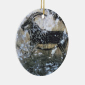 ヤギかセーム皮の黒い部屋の石の絵画、 セラミックオーナメント (右)