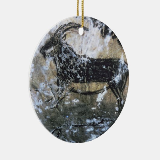 ヤギかセーム皮の黒い部屋の石の絵画、 セラミックオーナメント (右)