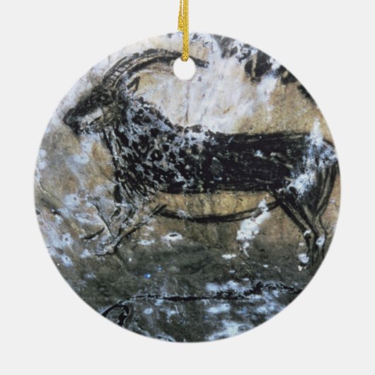 ヤギかセーム皮の黒い部屋の石の絵画、 セラミックオーナメント (裏面)