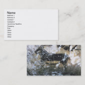 ヤギかセーム皮の黒い部屋の石の絵画、 名刺 (正面/裏面)