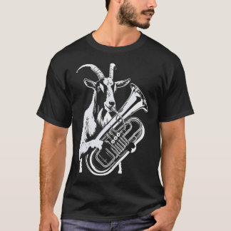 ヤギがチューバを演奏 音楽 動物 Tシャツ