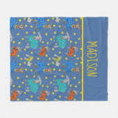 ヤギがパジャマを着パーソナライズされたて フリースブランケット (正面(横))