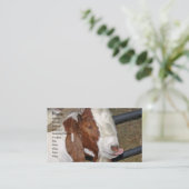 ヤギがビリと舌を突き出す 名刺 (スタンド正面)