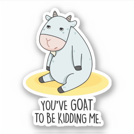 ヤギがヤギを噛んでるおもしろいよ シール (正面)