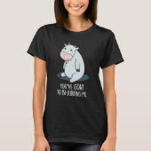 ヤギが俺をペン・ダークおもしろい・ブルーグをからかってる Tシャツ (正面)