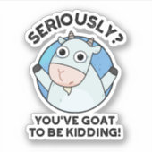 ヤギが動物のしゃくをおもしろい言うぞ シール (正面)