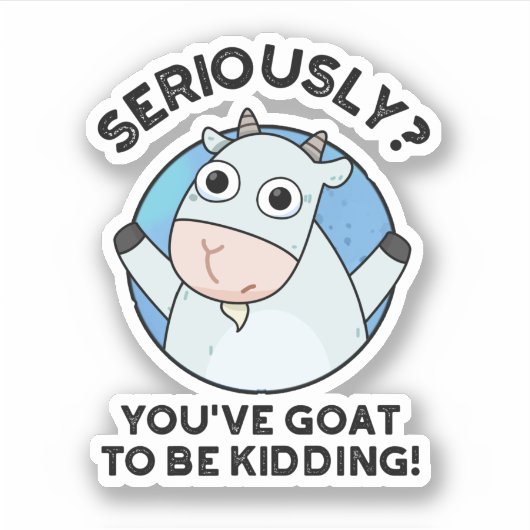 ヤギが動物のしゃくをおもしろい言うぞ シール (正面)