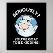 ヤギが動物のプンダークおもしろいブルーグを冗談に言ってる ポスター (正面)