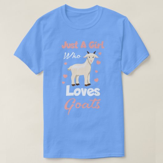 ヤギが大好きな女の子かわいいヤギの恋人ファーム Tシャツ (デザイン正面)