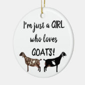 ヤギが大好きな女の子 – Nubian Dairy Goat セラミックオーナメント (左)