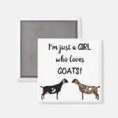 ヤギが大好きな女の子 – Nubian Dairy Goat マグネット (正面/裏面)