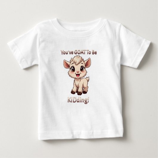 ヤギが子どもになるおもしろい ベビーTシャツ (正面)