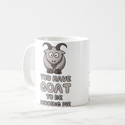 ヤギが私をからかうあります コーヒーマグカップ (正面左)