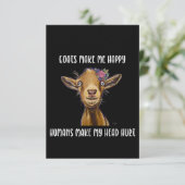 ヤギが私を幸せにするヤギ愛好家 サンキューカード (スタンド正面)