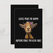 ヤギが私を幸せにするヤギ愛好家 サンキューカード (正面/裏面)