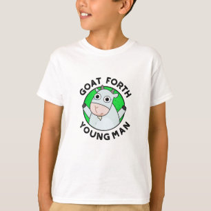 ヤギが若者の動物おもしろいのフンを追い出す Tシャツ