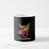 ヤギが赤い車でクリスマス コーヒーマグカップ (中央)