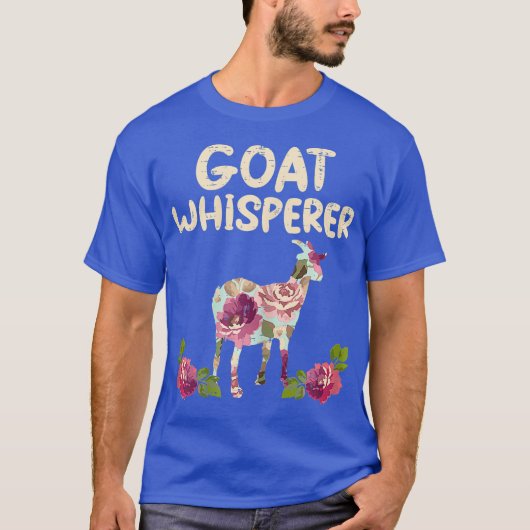ヤギささやき花おもしろい農業農場動物 Tシャツ (正面)