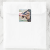 ヤギとつながりビーガンをフレンドリーする スクエアシール (バッグ)