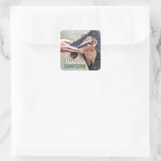 ヤギとつながりビーガンをフレンドリーする スクエアシール (バッグ)