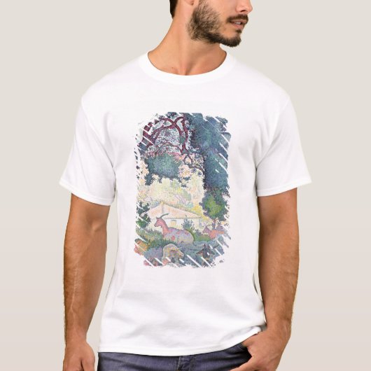 ヤギとの景色、1895年 Tシャツ (正面)