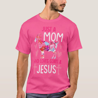 ヤギとイエスを愛するママ Tシャツ
