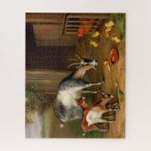 ヤギとニワトリAt The Farm Jigsawパズル ジグソーパズル (縦)