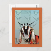 ヤギとマグパイ素晴らしアート ポストカード (正面/裏面)